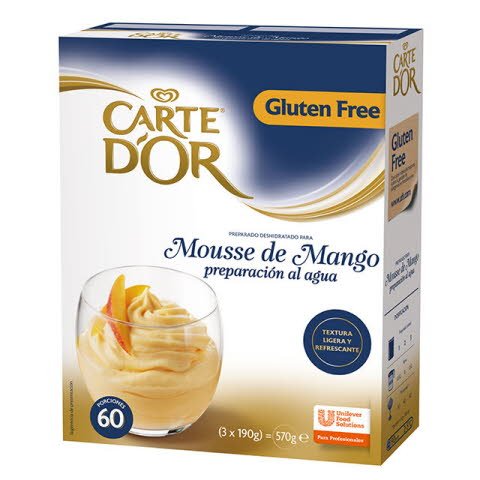Carte D'Or Mousse Mango S/Gluten 60Rac 570G [6 Estuches/Caja] [Vta. Unidad]
