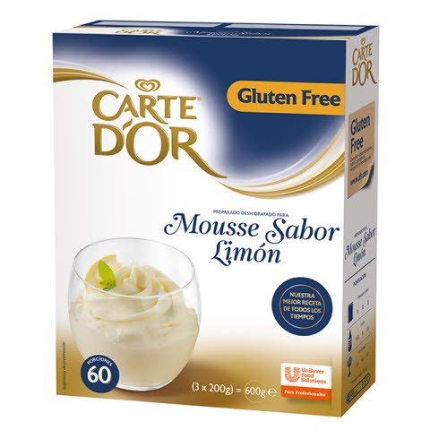 Carte D'Or Mousse Limon S/Gluten 60Rac 600G [6 Estuches/Caja] [Vta. Unidad]